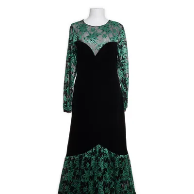 Evening gown (Black, Green) from Frank Usher Acetate, Polyester