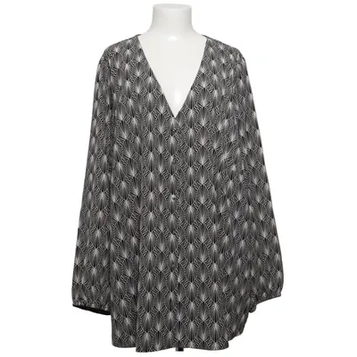 Blouse (Noir, Blanc) de Zizzi Élasthane, Polyester