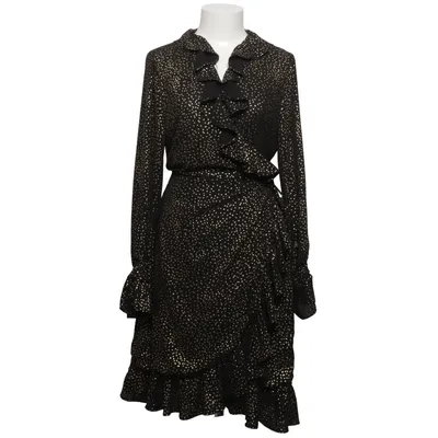 Robe portefeuille (Noir) de Just Polyester, Viscose