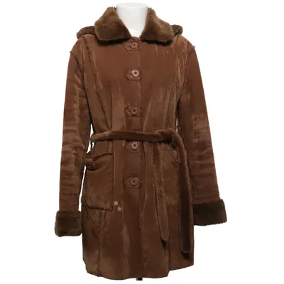 Shearling jas (Bruin) van Huixue Katoen, Polyester