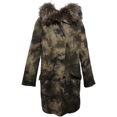 Parka (Groen, Zwart) van Yves Salomon Konijnenbont