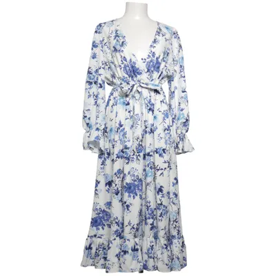Maxikjole (Hvid, Blå) fra Shein Elastan, Polyester
