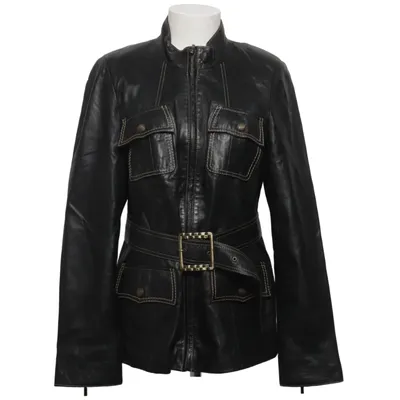Leren jack (Zwart) van Rossini Leer, Polyester