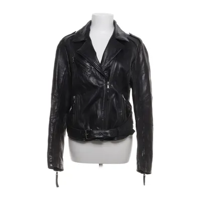 Veste de motard (Noir) de Be Edgy Coton, Cuir, Polyester