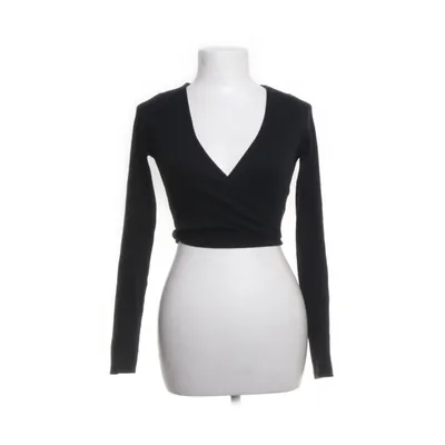 Wrap top (Black) from Edited Elastane, Organic cotton
