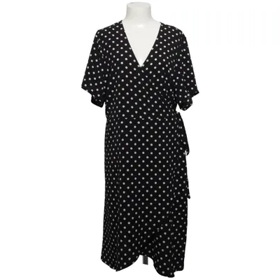 Omlottklänning (Svart, Vit) från Zizzi Elastan, Polyester