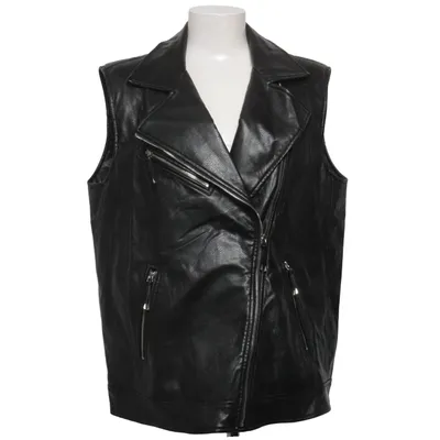 Biker gilet (Zwart) van Zara Polyester, Polyurethaan