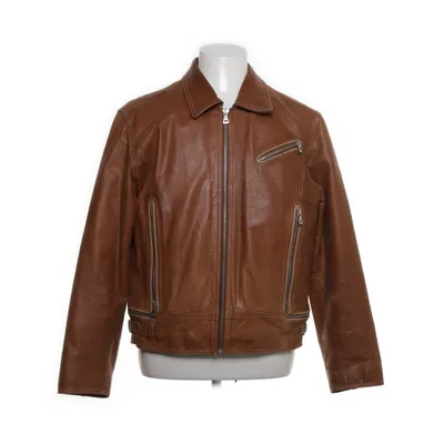 Leather jacket (Brown) from Trapper Cotton, Polyester, Leather