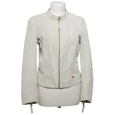 Leren jack (Beige) van Freaky Nation Katoen, Leer, Polyester
