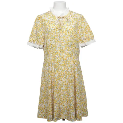 Robe (Jaune, Blanc) de Allegra K Polyester