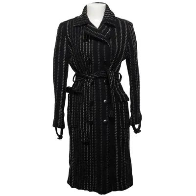 Coat (Black, White) from Caroll Wool