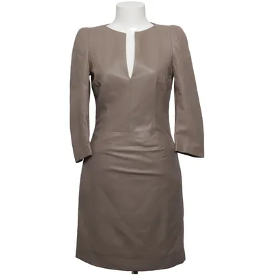 Leren jurk (Beige) van Schumacher Viscose, Leer