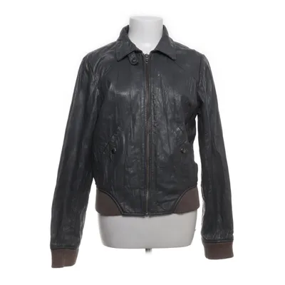 Leren jack (Grijs, Bruin) van Divided by H&M Katoen, Leer, Polyester