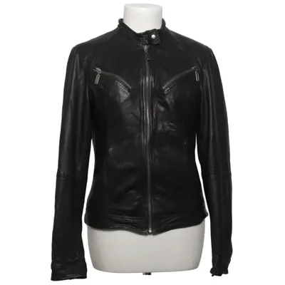 Leather jacket (Black) from Soyaconcept Leather, Polyester
