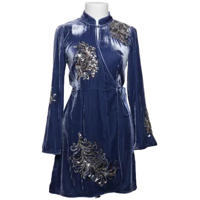 Wrap dress (Blue) from Rixo Silk, Viscose