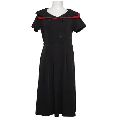 Jurk (Zwart, Rood) van Lindy Bop Elastaan, Polyester