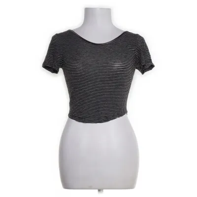 Crop top (Grijs, Zwart) van Brandy Melville Katoen, Elastaan, Viscose