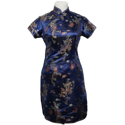 Cheongsam (Blue, Multicolored) from Laogudai
