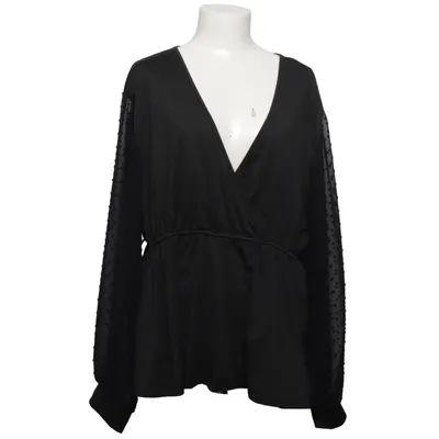 Wrap blouse (Black) from Shein Curve Cotton, Polyester