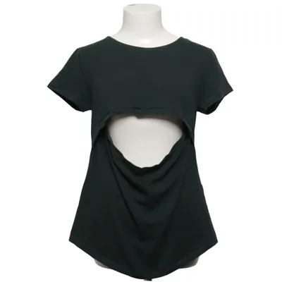 Borstvoedingsblouse (Groen) van Anna Field Mama Katoen, Elastaan