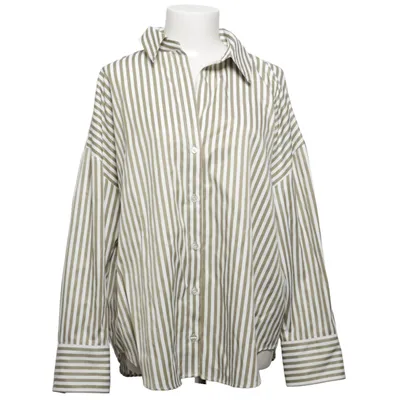 Chemise (Blanc, Vert) de Zara Coton, Polyester