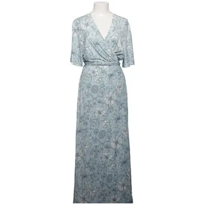Slå-om-kjole (Blå, Hvid) fra Hanna Wendelbo Design Elastan, Viscose