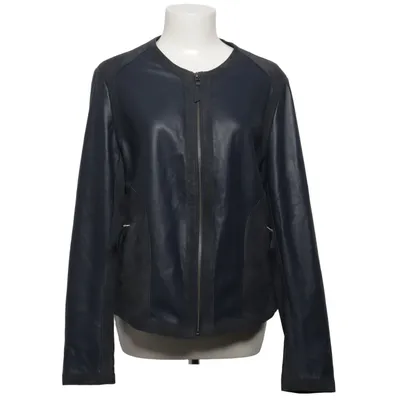 Leather jacket (Blue, Gray) from Cigno Nero Leather, Polyester