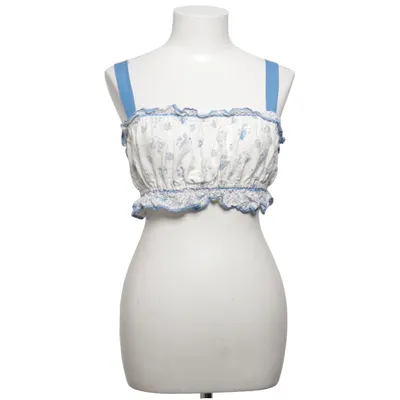 Crop top (Vit, Blå) från By Malina Bomull, Linne, Viskos