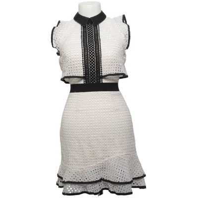 Dress (White, Black) from Self-Portrait Cotton, Polyamide, Polyester
