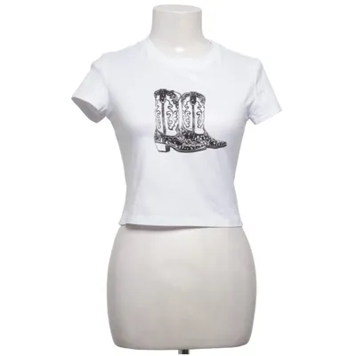 T-shirt (White) from Shein Elastane, Polyester