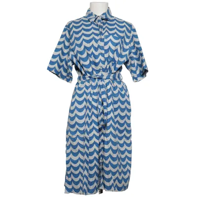 Skjortekjole (Blå, Hvid) fra Marimekko x Uniqlo Bomuld, Linned