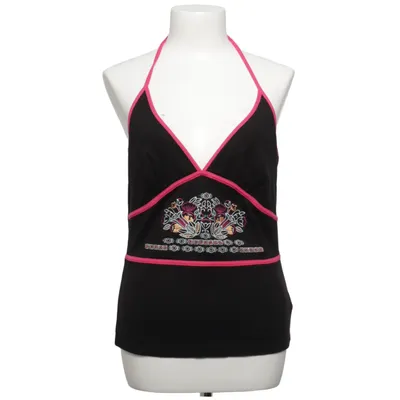 Halterneck top (Sort, Pink, Flerfarvet) Bomuld