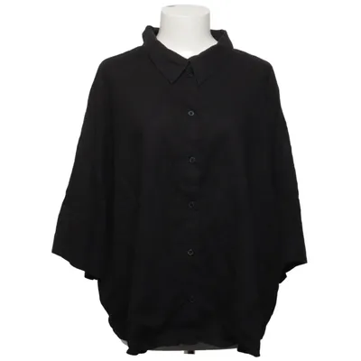 Short sleeve shirt (Black) from H&M Linen, Viscose