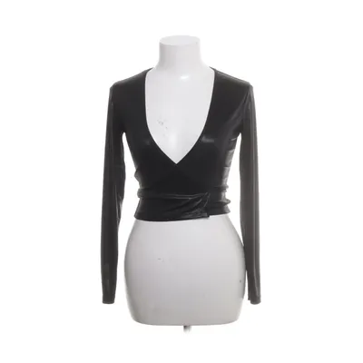 Wrap blouse (Black) from American Apparel Elastane, Polyester