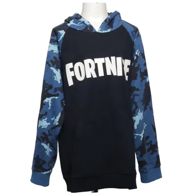 Huvtröja (Svart, Blå) från Fortnite Bomull, Polyester