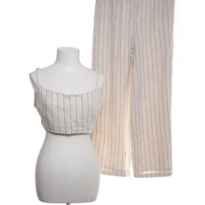 Sæt (Beige, Sort) fra ASOS Design Linned, Polyester, Viscose