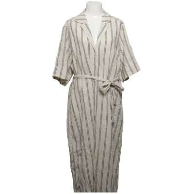 Skjortekjole (Beige, Sort) fra Lindex Linned, Viscose