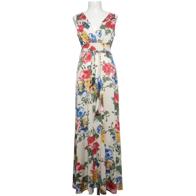 Maxi jurk (Beige, Meerkleurig) van Elégance Elastaan, Viscose