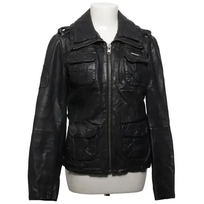 Læderjakke (Sort) fra Superdry Bomuld, Læder, Polyester