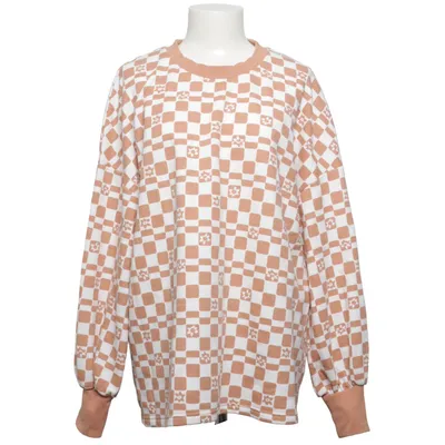 Sweatshirt (Bruin, Wit) van Roxy Katoen, Polyester