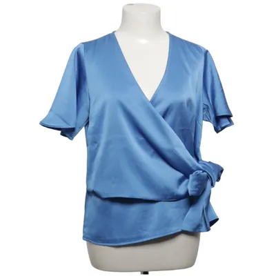 Blouse portefeuille (Bleu) de Object Polyester