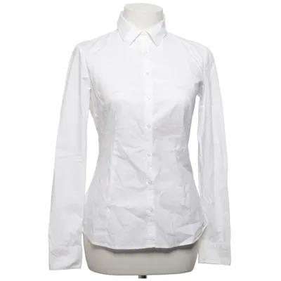 Shirt (Wit) van Montego Katoen, Elastaan