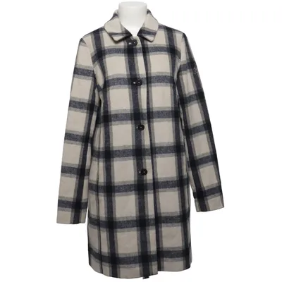 Coat (Beige, Black) from Geospirit Polyester, Wool