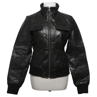 Leather jacket (Black) from VILA Leather, Polyester