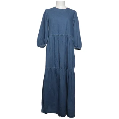 long tall sally denim dress LTS Tall Women's Mid Blue Zip Front Denim Midi Dress