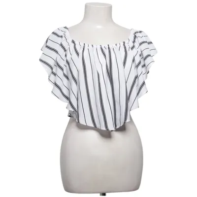 Crop top (Wit, Zwart) van Bershka Viscose