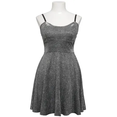 Cocktailkjole (Sølv) fra L&S Elastan, Metallfiber, Polyester
