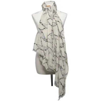 Shawl (White, Black) from Beck Söndergaard Silk, Wool