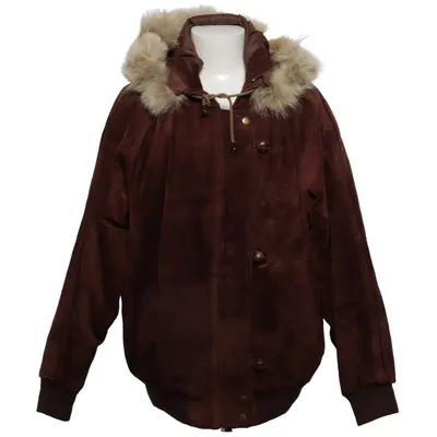 Shearling jacket (Brown) Leather, Polyester