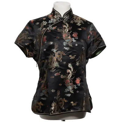 Cheongsam (Black, Multicolored) Silk